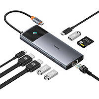 USB-хаб Baseus Metal Gleam Series II 10-in-1 USB HUB Cosmic Black, фото 6