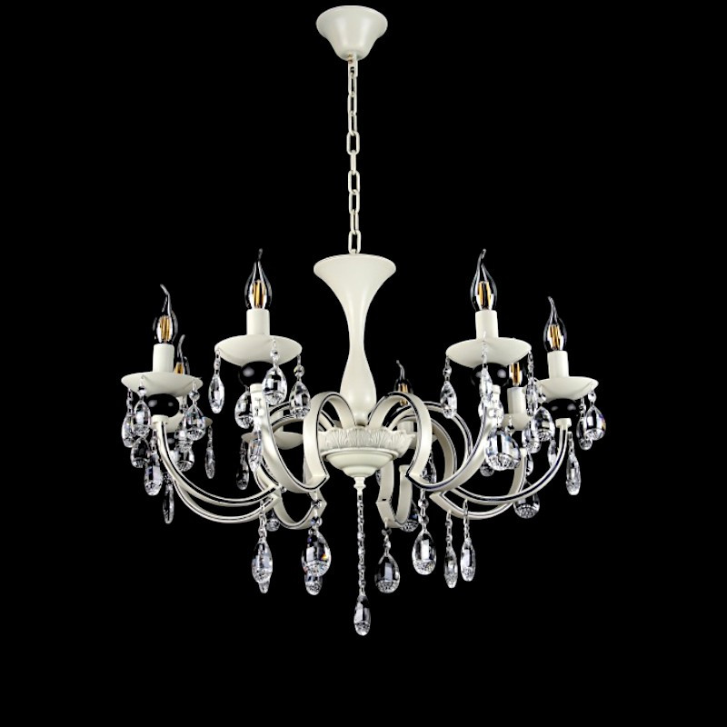 Біла люстра зі свічками у спальню Splendid-Ray 30-3189-73