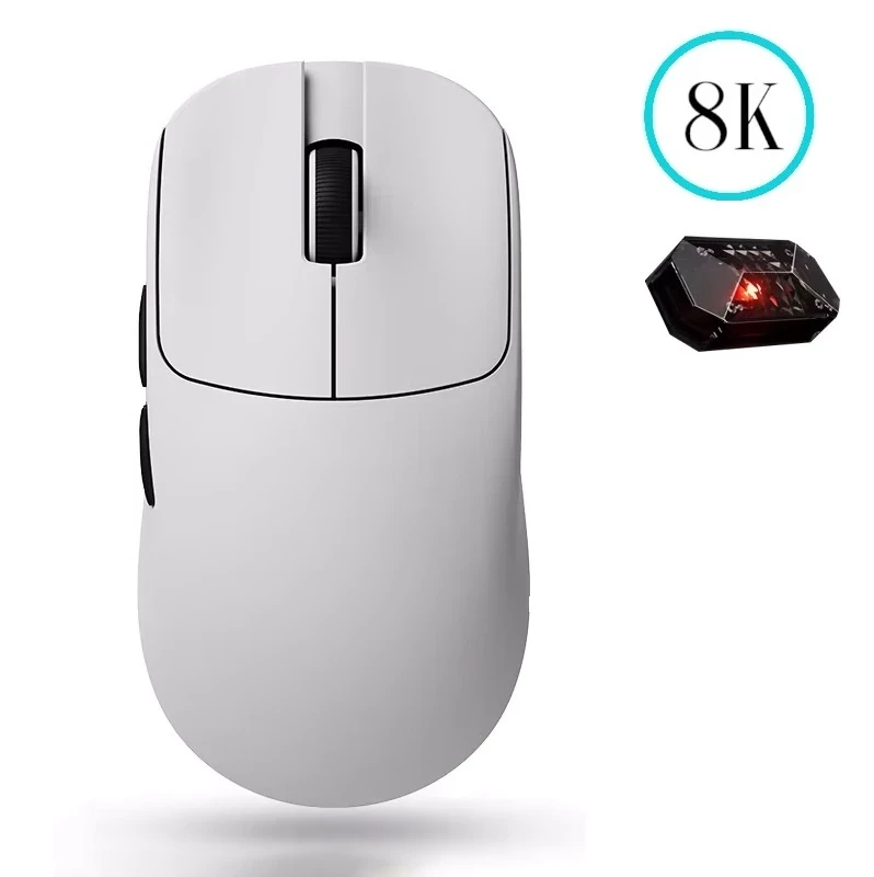 Миша VXE MAD R 8K Dongle ігрова, бездротова, PAW3395, 200 mAh — Білий