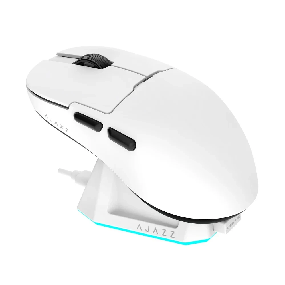 Миша Ajazz AJ159P MC бездротова ігрова PAW3311 із зарядною док станцією - Білий
