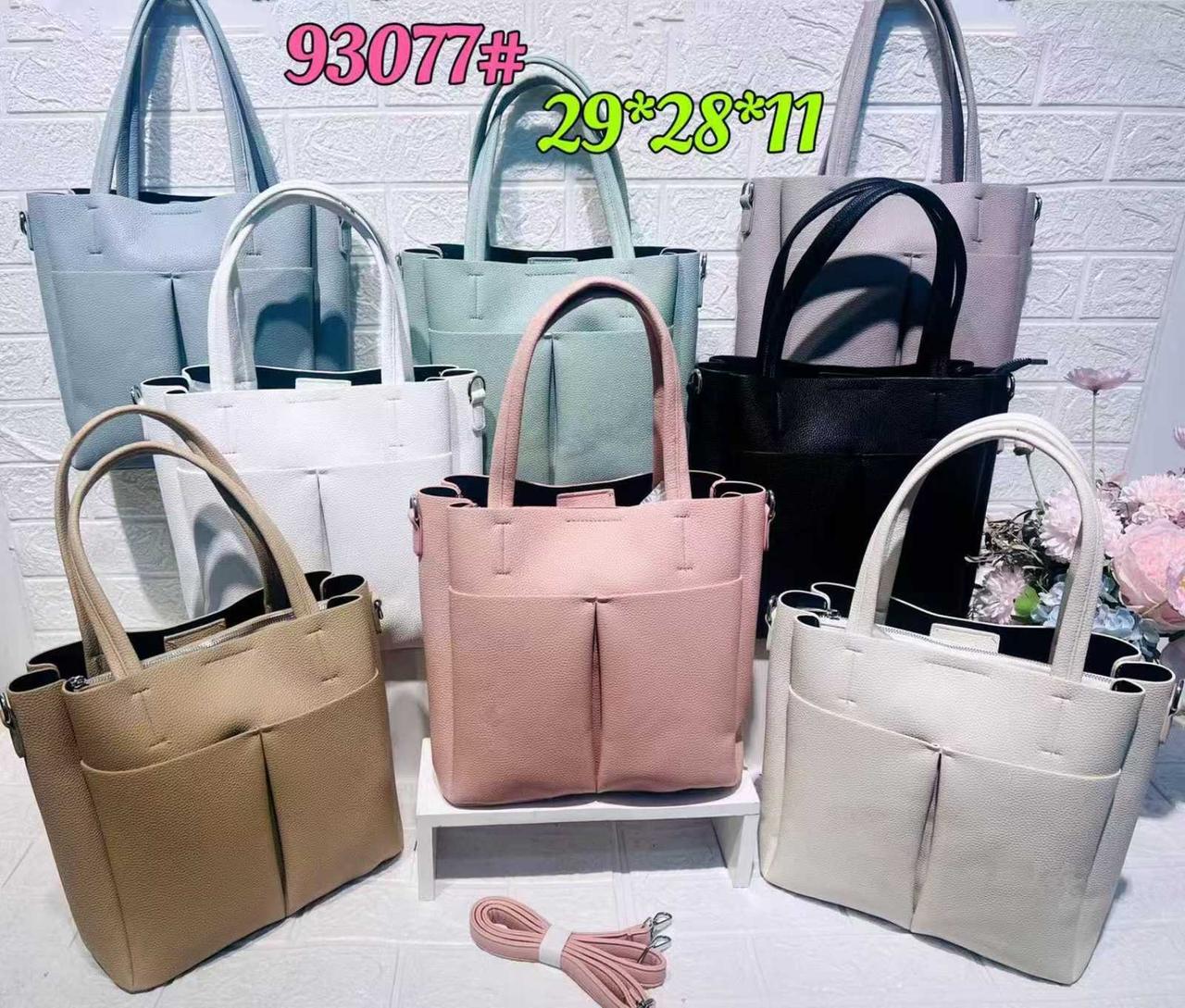 Сумка жіноча шопер на блискавці з кишенями зі штучної шкіри у різних кольорах Fedya, фото 1