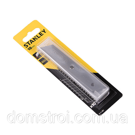 Лезвие для ножа сегментированное 18 мм (5 шт) STANLEY-011301, фото 1
