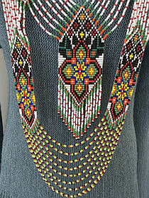 Гердан жіноча прикраса бісер різноколяровий український ручної роботи