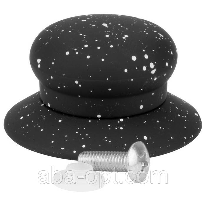 Ручка на кришку ебонітова чорний граніт Лео Ø 4,5 см (шт), фото 1