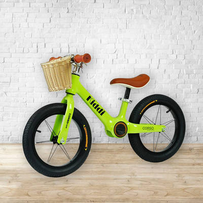 Надійний велобіг велик без педалей від 3 років корзинка Дитячий бігобайк 14’’ магнієва рама регульоване сидіння