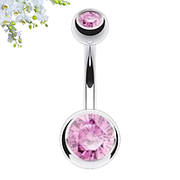 Банан для пірсингу пупка сталь 316L Mr.Piercing 11х1.6х5/8 Rose