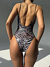 Жіночий злитий леопардовий купальник, фото 5