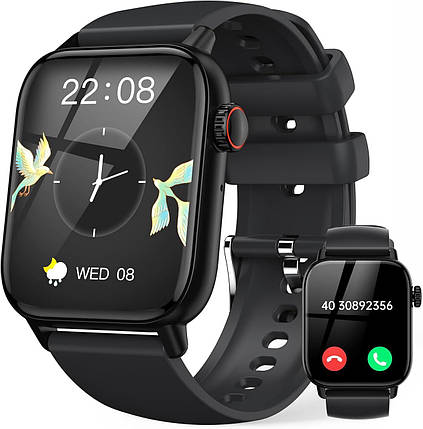 LLKBOHA Smartwatch Men з функцією телефона — 1,85-дюймовий смарт-годинник із датчиком SpO2/пульсу, датчиком сну, ша, фото 1