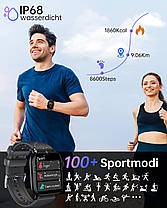 LLKBOHA Smartwatch Men з функцією телефона — 1,85-дюймовий смарт-годинник із датчиком SpO2/пульсу, датчиком сну, ша, фото 6