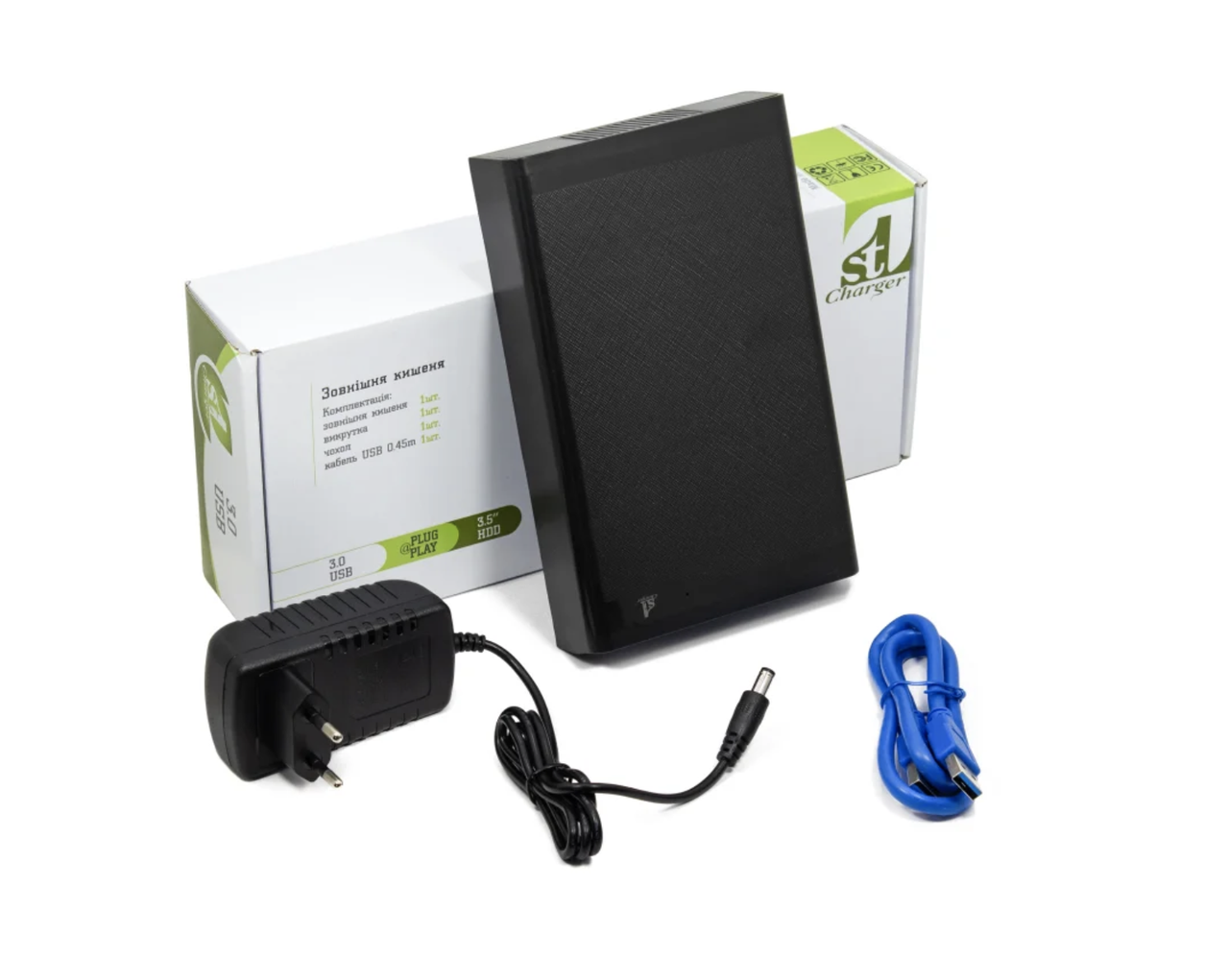 Зовнішня кишеня 1StCharger SATA HDD/SSD 3.5", USB 3.0, Black