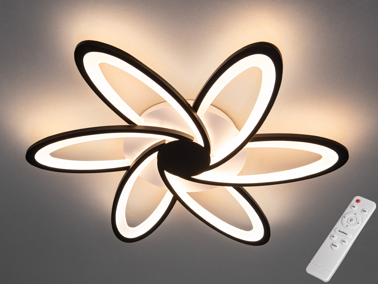 Сучасна Led люстра до 20 м² у формі зірки з димером (2445/6BK dimmer)