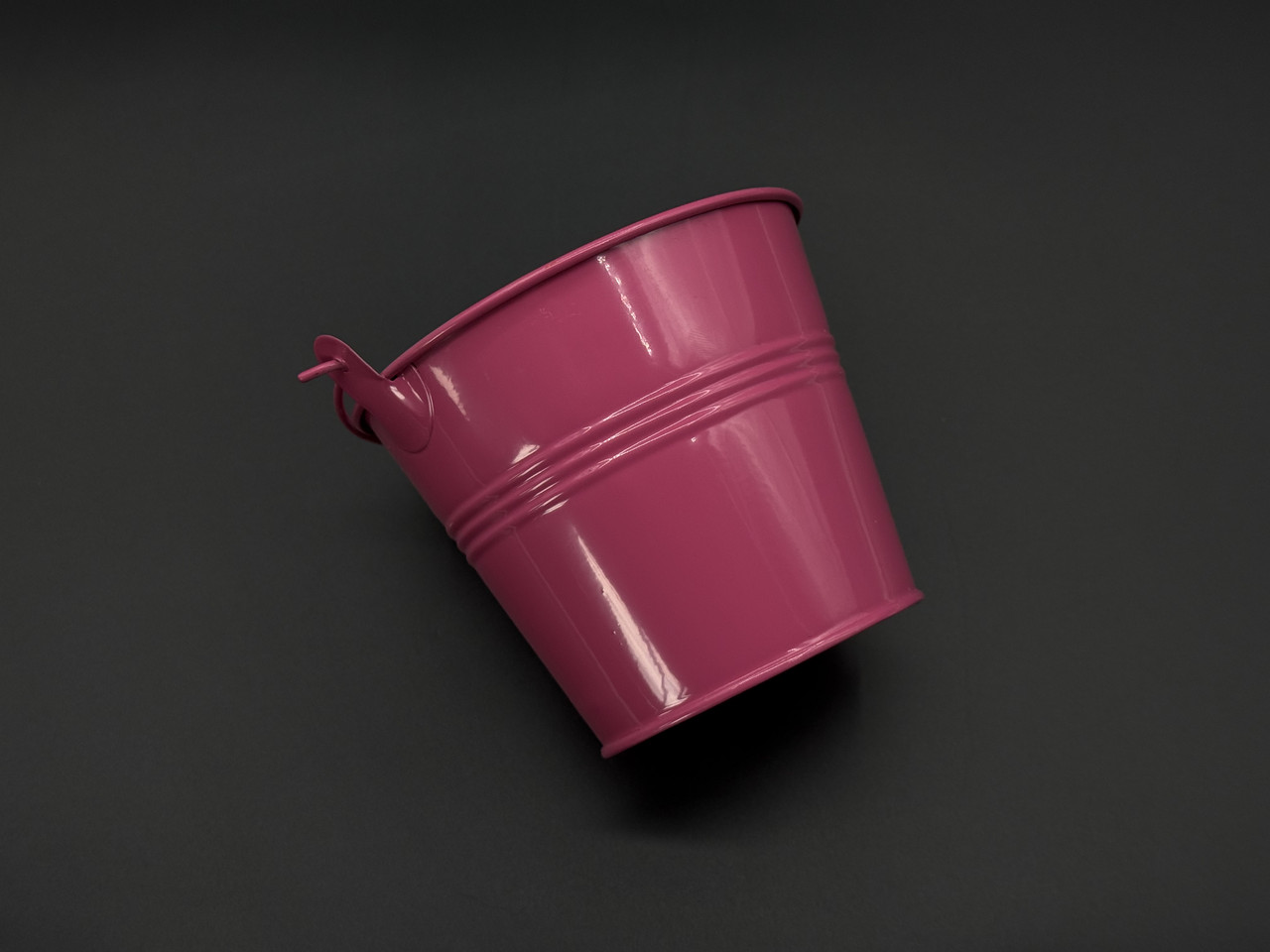 Декоративне відерце для квітів металеве Колір рожевий. 10х12х8,5см, фото 1