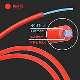 Тефлонова трубка KINGROON PTFE Red, зовнішній D4 мм, внутрішній D2 мм, Червоний (B01498) / ПТФЕ трубка для 3Д-принтера, фото 3