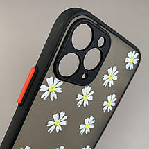 Чохол для iPhone 11 Pro чохол із чорним обідком із принтом білих ромашок на телефон айфон 11 про q03l, фото 3