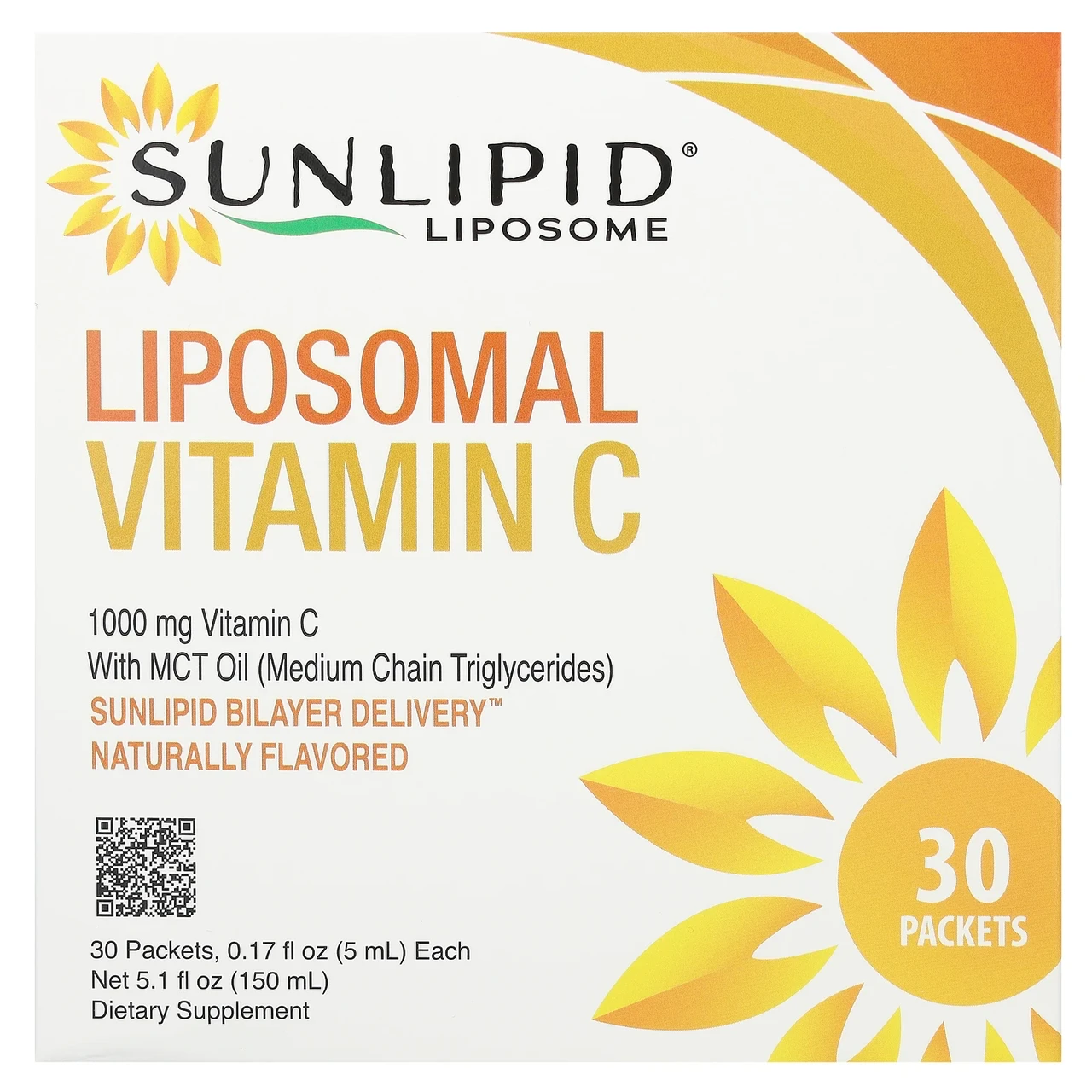 SunLipid, Липосомальный вітамін C, з натуральними ароматизаторами, 30 пакетиків по 5,0 мл (0,17 унції), Київ