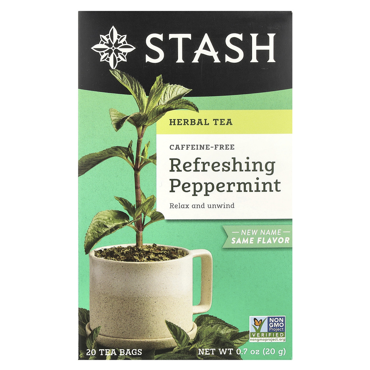 Stash Tea, Herbal Tea, перечна м'ята, без кофеїну, 20 чайних пакетиків, 20 г (0,7 унції) STA-082222, Київ