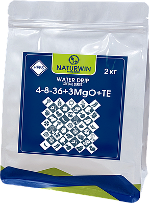 Добриво комплексне водорозчинне Naturwin 4-8-36+3Mg+ МE (2 кг), фото 1