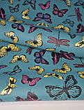 Шпалери вінілові 10 × 0.53 м Marburg 82129, сині з метеликами для дитячої кімнати, вітальні, креативної зони, фото 4