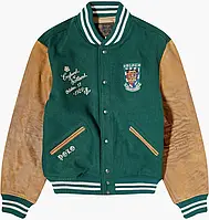 Urbanshop com ua Бомбер чоловічий Polo Ralph Lauren Lined Varsity Jacket Green/Beige 710916063001 РОЗМІРИ