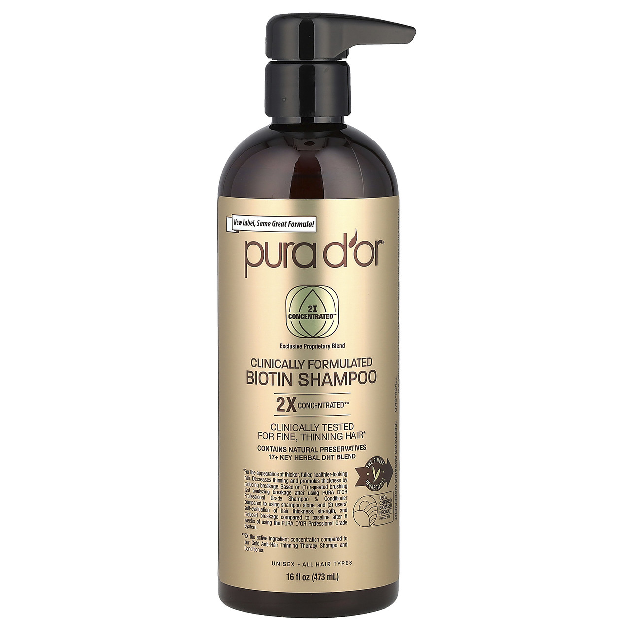 Pura d'or, Professional Grade, шампунь з біотином, 473 мл, (16 рідин та си. унцій), Київ