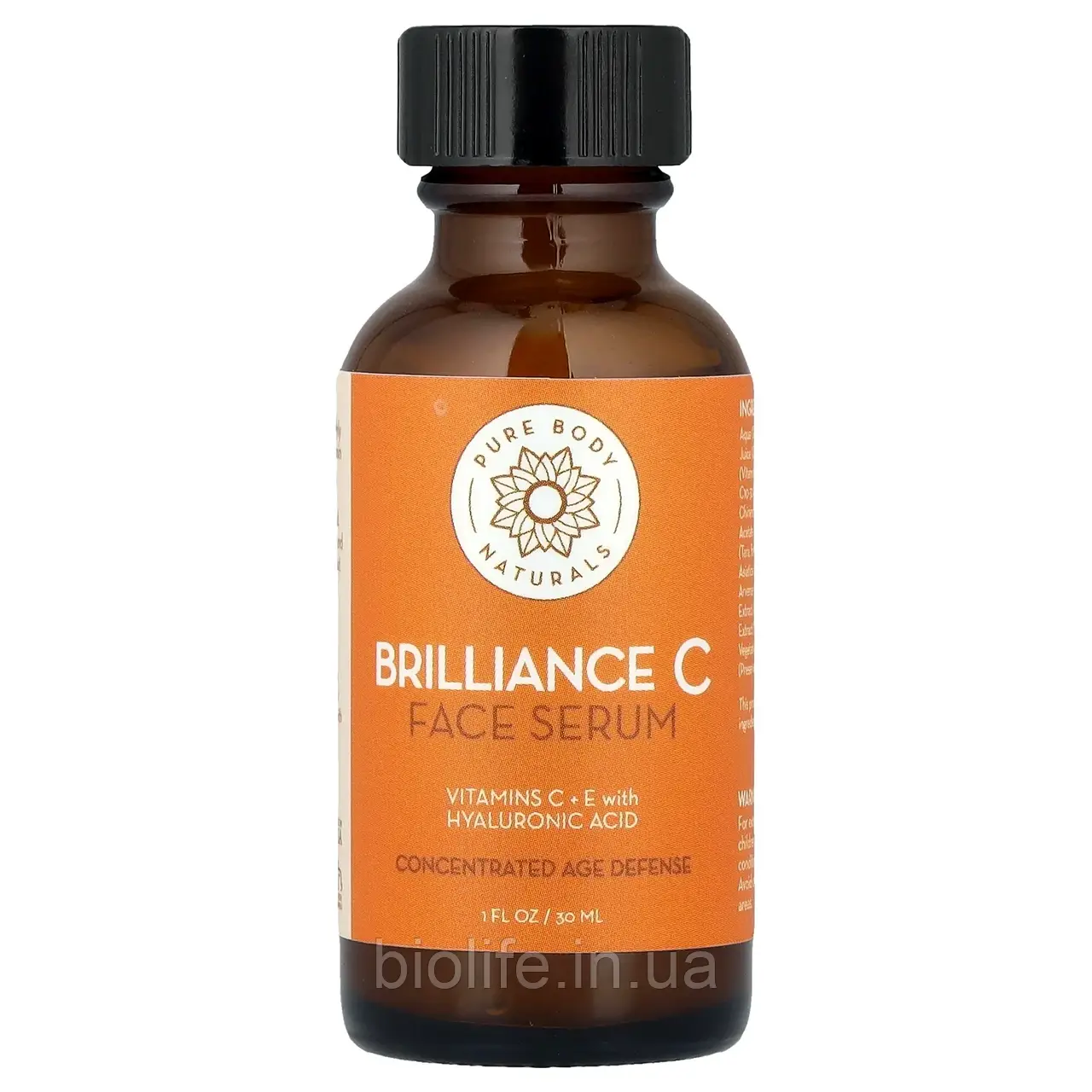 Pure Body Naturals, Brilliance C, сироватка для обличчя, 30 мл (1 рідк. унція) оригінал, фото 1
