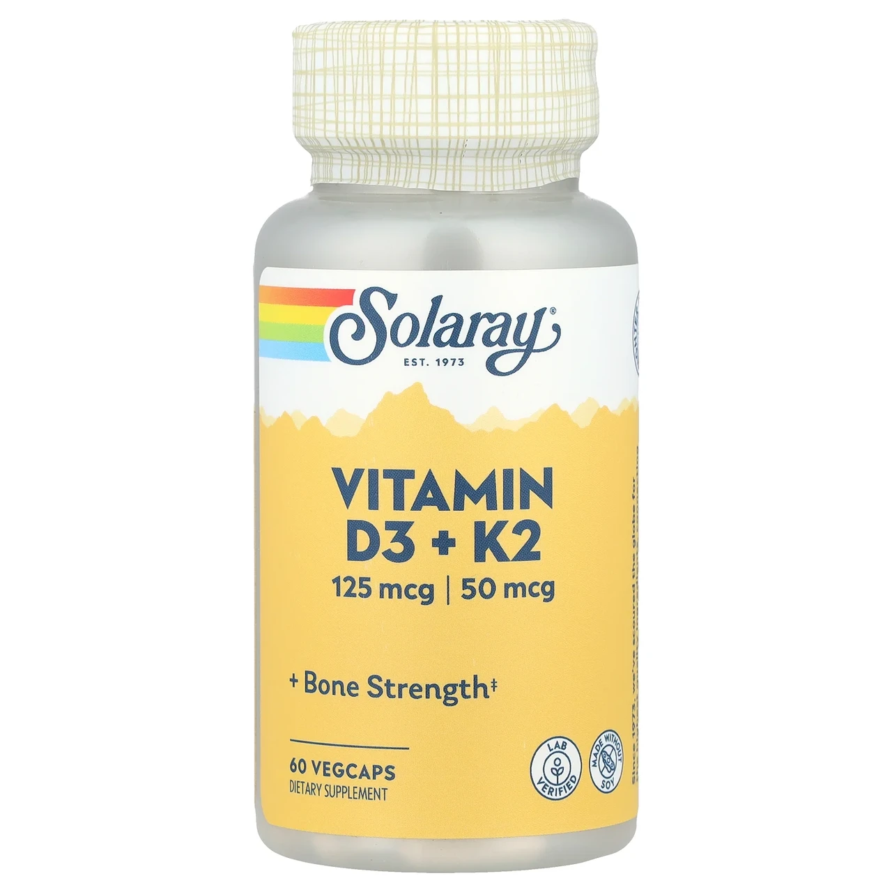 Solaray, Vitamin D3 + K2, Soy-Free, 60 VegCaps, Київ