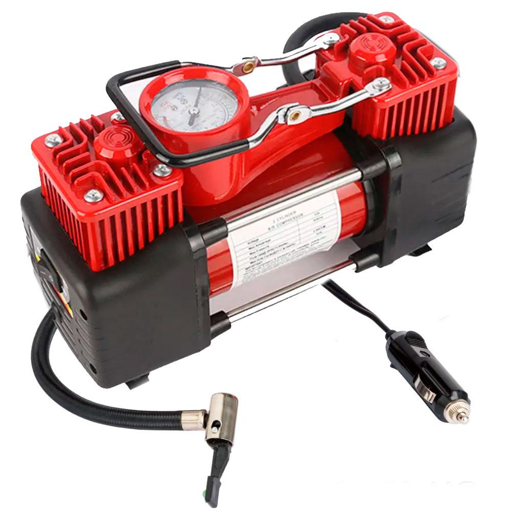 Автомобільний компресор двопоршневий 12V, 10атм, 85л/хв, від прикурювача + кейс / Автомобільний насос