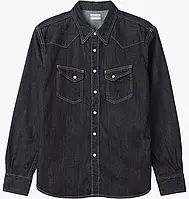 Urbanshop com ua Джинсовка чоловіча The Flat Head Denim Western Shirt Selvedge Black FN-SDW-001L-BLUE РОЗМІРИ