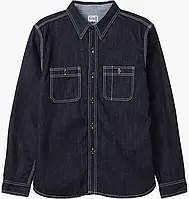 Urbanshop com ua Джинсовка чоловіча The Flat Head Denim Work Shirt Selvedge Black FN-SDK-301L-BLUE РОЗМІРИ