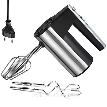 Міксер ручний 5 швидкостей, 800Вт, від мережі, BT-6629 / Електричний міксер кухонний / Електроміксер для кухні
