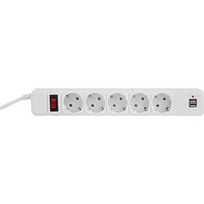 Фільтр живлення ProLogix (PRS-075P5CUSB-18W) 0.75 мм мідь, 5 розеток, 1.8 м, 2xUSB 3.0, білий, фото 4