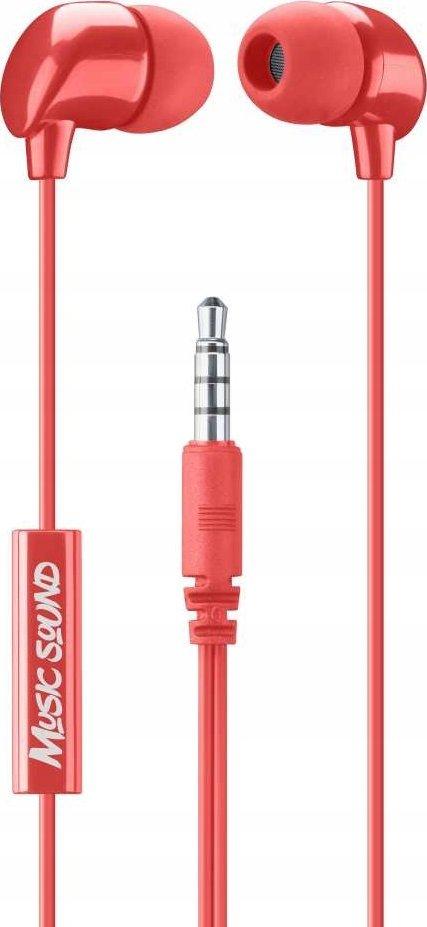 Навушники з мікрофоном Cellularline IN-Ear Earphones With Mic Univ Red