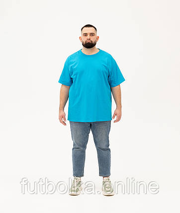 Ультрамаринова футболка чоловіча великого розміру ValueWeight Fruit of the Loom, фото 1