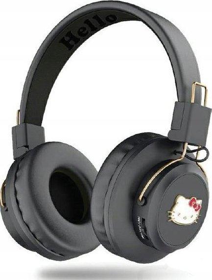Навушники з мікрофоном Hello Kitty Metal Logo Round Shape Black