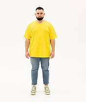 Сонячно Жовта футболка чоловіча великого розміру ValueWeight Fruit of the Loom, фото 3