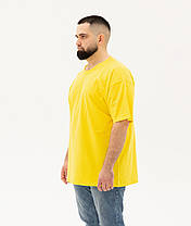 Сонячно Жовта футболка чоловіча великого розміру ValueWeight Fruit of the Loom, фото 4