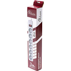 Фільтр живлення ProLogix (PRS-075P6-30G) 0.75 мм, 6 розеток, 3 м, сірий, фото 4