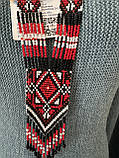 Гердан намисто українське з бісеру чорний червоний ручної роботи 46 *4.5 см, фото 2
