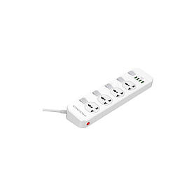 Фільтр живлення ProLogix Premium (PR-SC4408W) 4 розетки, 4 USB, 2 м, з вимикачами, білий