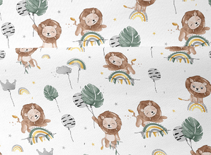 Сатин (бавовняна тканина) лівенята на веселощах (ширина 160 см, 120 г/м2)