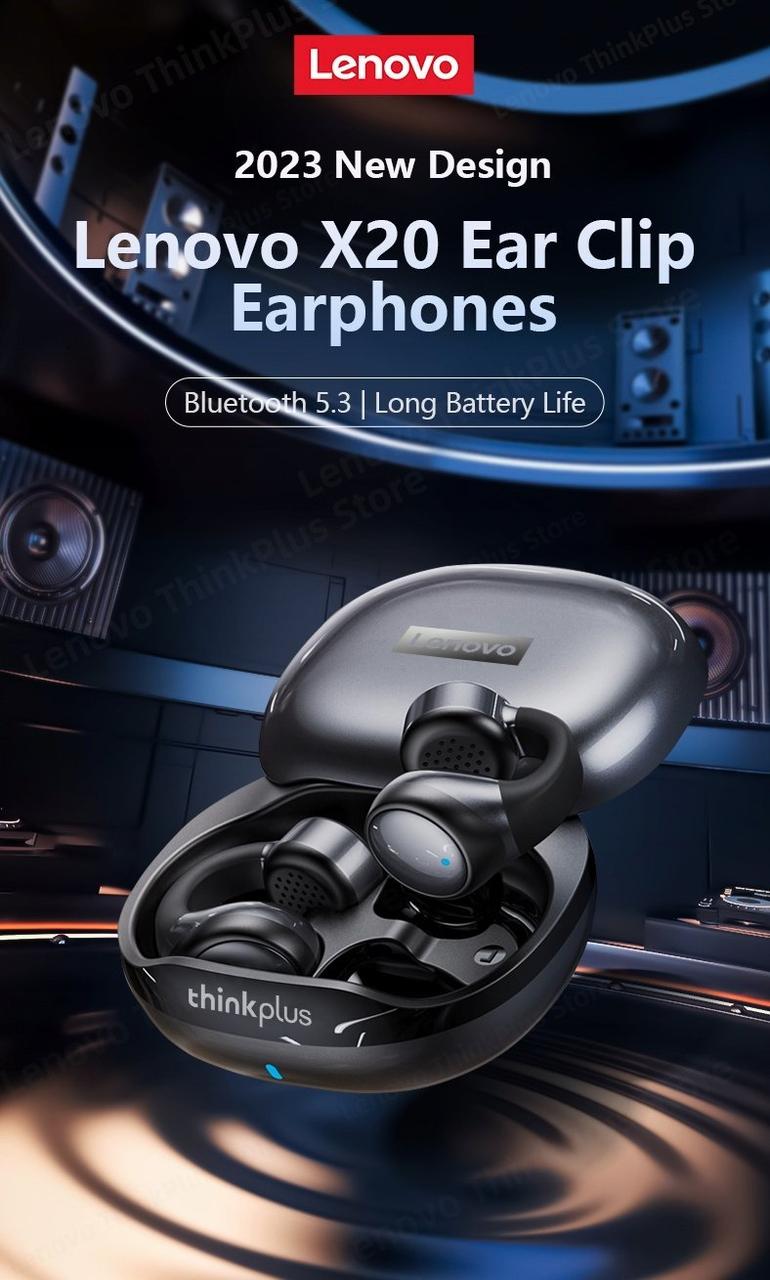Навушники TWS Lenovo X20 Ear Clip Black