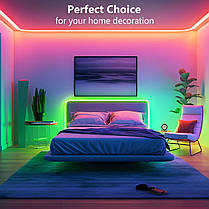 Світлодіодна стрічка Realky Led Strip 5 м, світлодіодна кімната, керування через Bluetooth APP або пульт дистан, фото 3