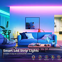 Світлодіодна стрічка Realky Led Strip 5 м, світлодіодна кімната, керування через Bluetooth APP або пульт дистан, фото 5