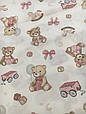 Сатин (хлопковая ткань) ведмедики - дівчатка (ширина 160см, 120г/м2), фото 2