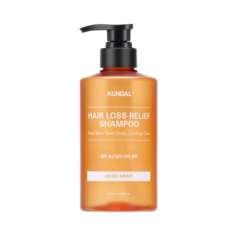 Шампунь пивний для тонкого волосся Kundal Beer Yeast Hair Loss Relief Shampoo Herb Mint 500 мл, фото 1