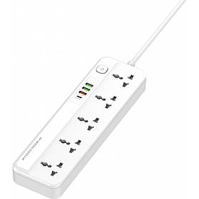Фільтр живлення ProLogix Premium (PR-SC5415W) 5 розеток, 4 USB (1 PD +1 QC3.0 +2 AUTO ID), 2 м, біли