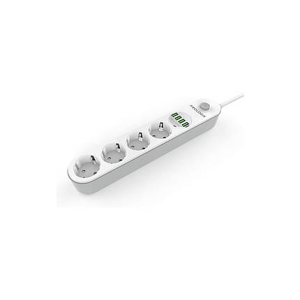 Фільтр живлення ProLogix Premium (PR-SE4432W) 4 розетки, 4 USB, 2 м, білий, фото 1