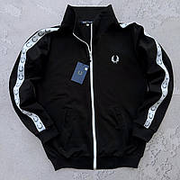 Мужская олимпийка черная, Кофта Фред Пери на молнии без капюшона