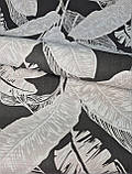 Шпалери вінілові 10 × 0.53 м 82119, чорні з білим листям для акцентної стіни, вітальні, спальні, коридору, фото 4