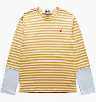 Urbanshop com ua Лонгслів чоловічий Comme des Garcons Striped White Sleeve T-Shirt Yellow/White P1T320 РОЗМІРИ